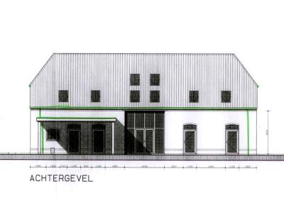 Het plan voor de schuurwoning in Deurne.
