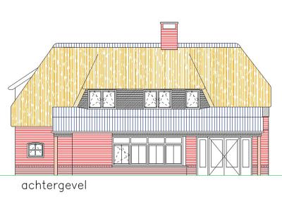 Het plan voor de rietgedekte boerderijwoning in Someren.