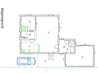 Het plan van de woning in Vlierden.