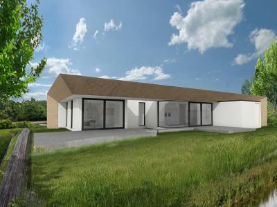 Een impressie van de energiezuinige staalframe woning in Oosterwold.