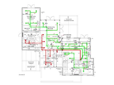 Het schema van het ComfoAir ventilatiesysteem