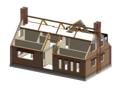 Een impressie van de constructie van de duurzame woning in Asten