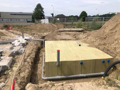 Het Rockflow hemelwaterinfiltratiesysteem van 30 m³