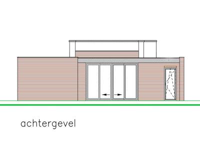 Een impressie van de moderne, strakke woning, met water/water-warmtepomp.