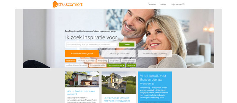Thuiscomfort.nl, de nieuwe website met een compleet overzicht voor comfortabel en toekomstbestendig wonen.